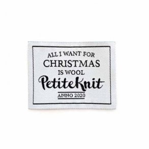 Petiteknit All I want for Christmas is wool, label PetiteKnit
