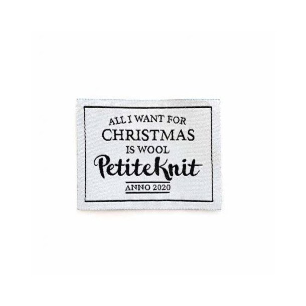 Petiteknit All I want for Christmas is wool, label PetiteKnit